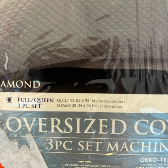 Lush Décor Ava Diamond Oversized Cotton Quilt Set Full/Queen - Picture 12 of 12